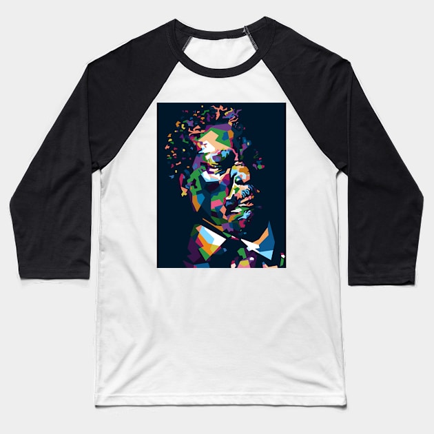 Abstract geometric king of blues in WPAP Baseball T-Shirt by smd90